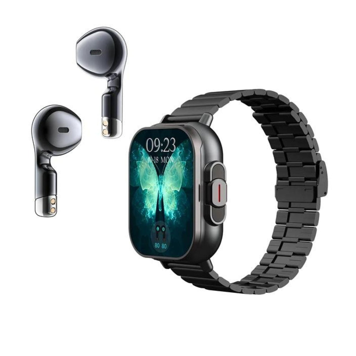 Montre connectée et écouteurs 2 - en - 1 - Noir - Launchify